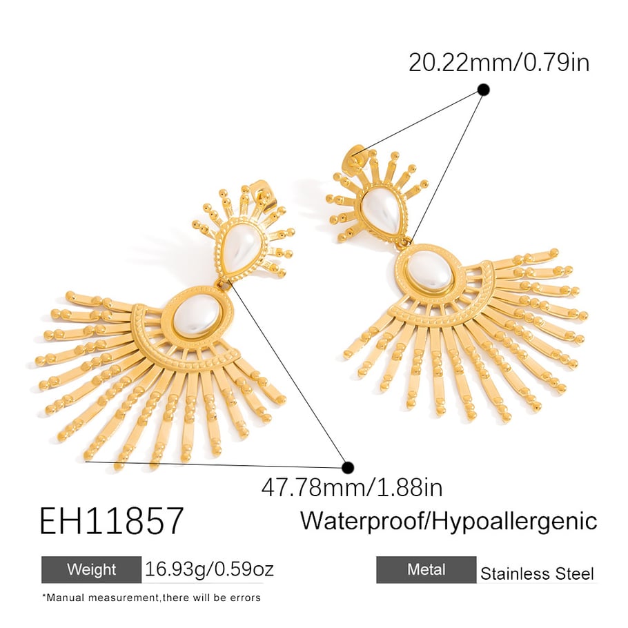 Tropfenohrringe aus Edelstahl in Goldfarbe Bild2