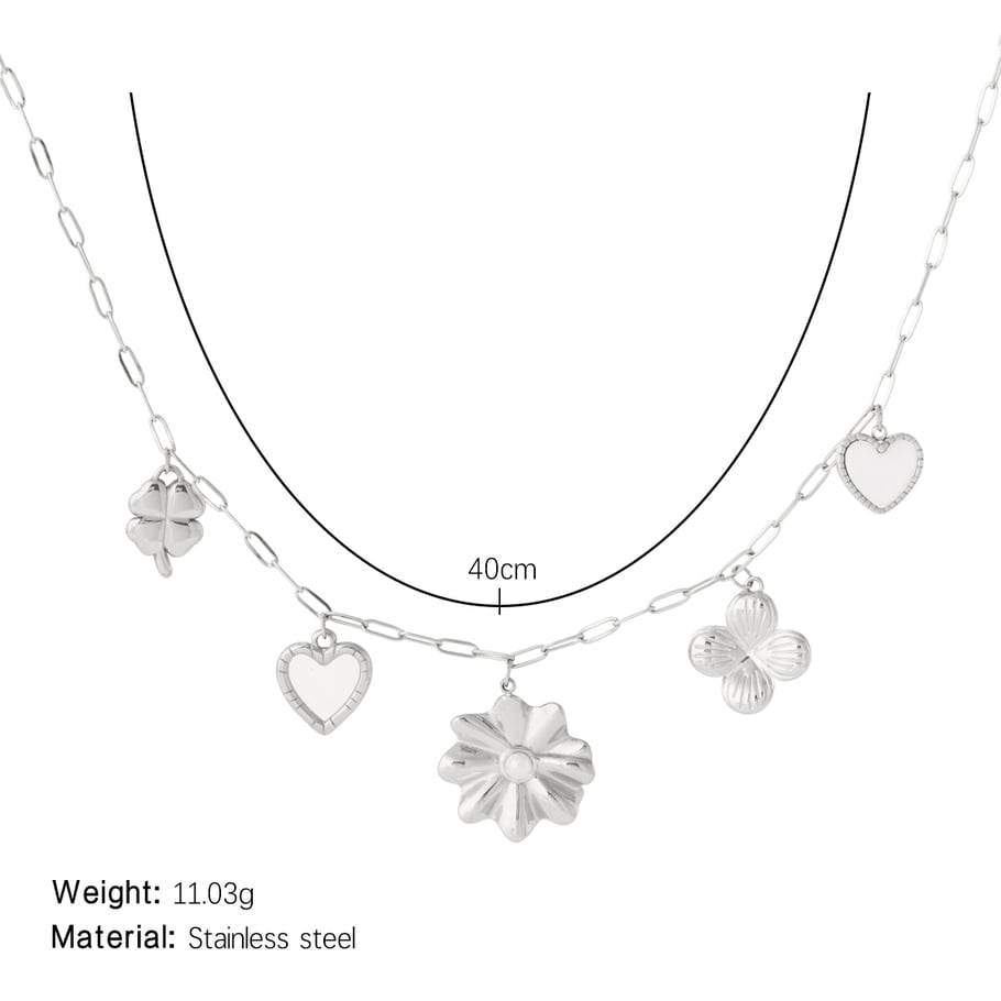 Romantic Flower Stainless Steel Gold Color Women's Pendant Necklaces Picture2