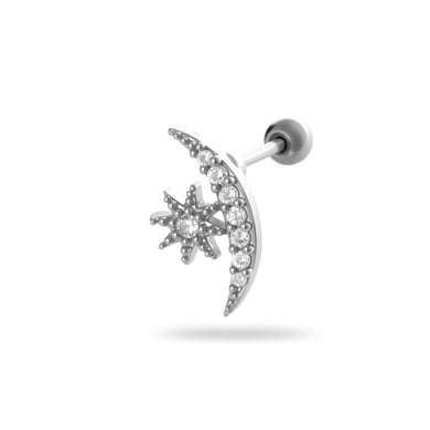 Stern Kupfer Gold Farbe Zirkon Piercings Ohrringe h5 
