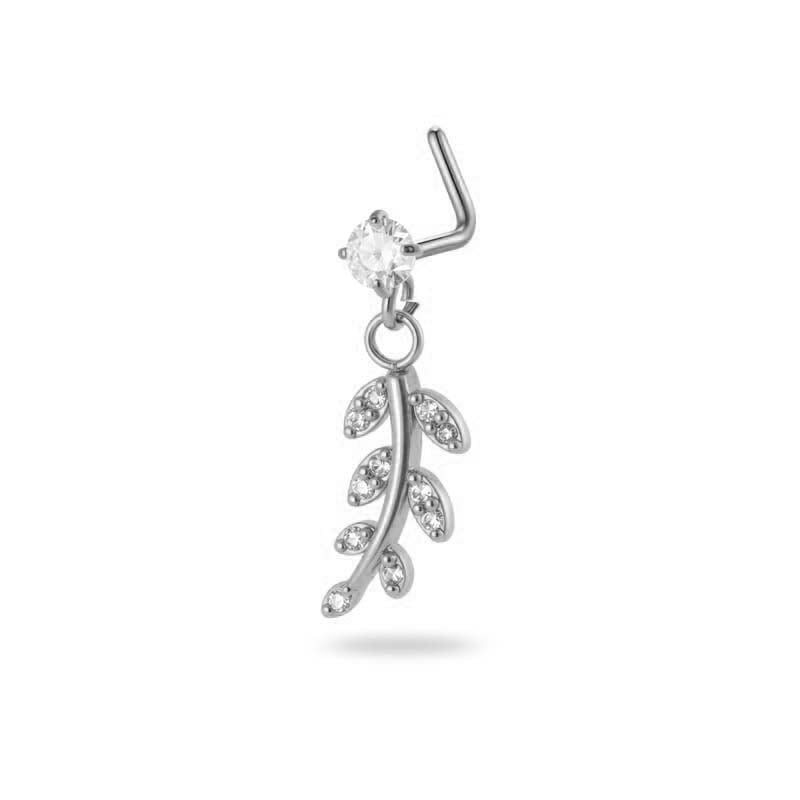 1 paire de piercings de nez pour femme, série Simple, fleur simple, cuivre, couleur or, zircon 