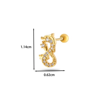 Herz Kupfer Zirkon Piercings Ohrringe h5 Bild2