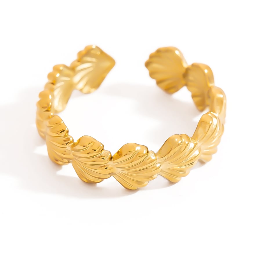 Muschel Edelstahl Gold Farbe Minimalistische Ringe 