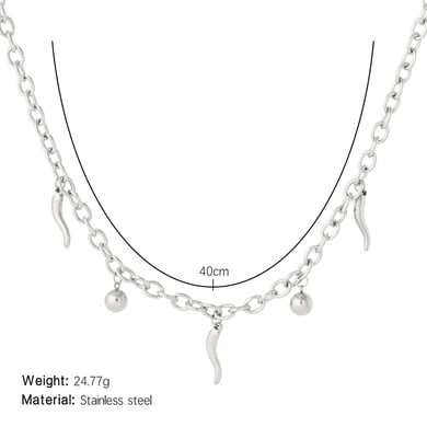 Chic Chill Shape Stainless Steel Gold Color Women's Pendant Necklaces h5 Picture2