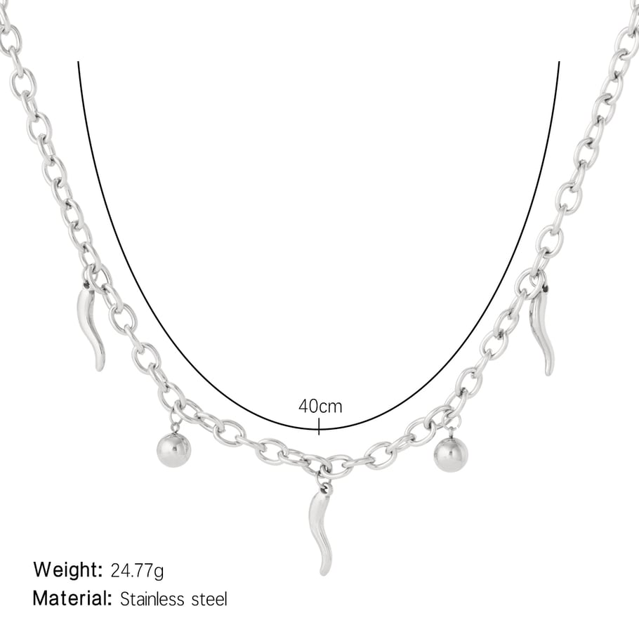 Chic Chill Shape Stainless Steel Gold Color Women's Pendant Necklaces Picture2