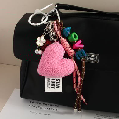 Ciondoli per borsa a forma di cuore con la scritta &quot;LOVE&quot; (colori delle lettere casuali) h5 Immagine4