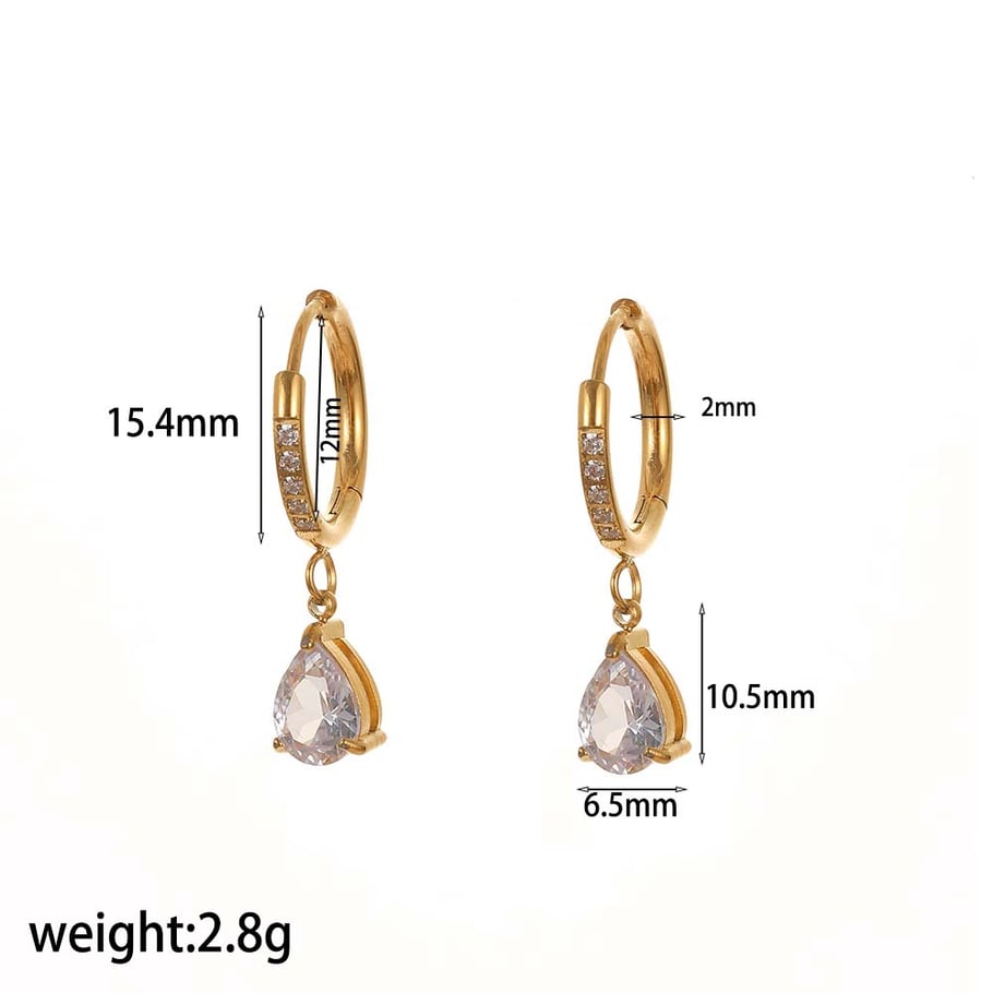 Ins Style Edelstahl Gold Farbe Tropfen Ohrringe 