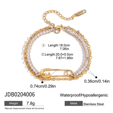 1 Pair Simple Pin Shape Stainless Steel Gold Color Women's Earring Sets h5 