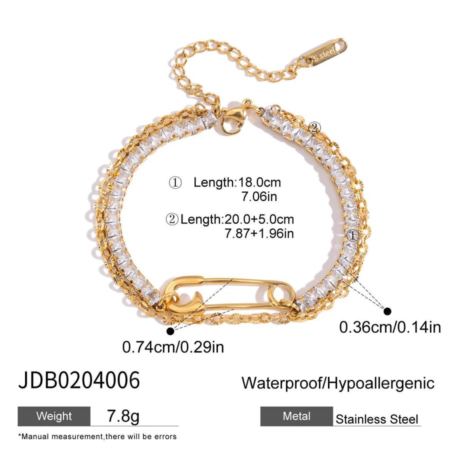 1 Pair Simple Pin Shape Stainless Steel Gold Color Women's Earring Sets 