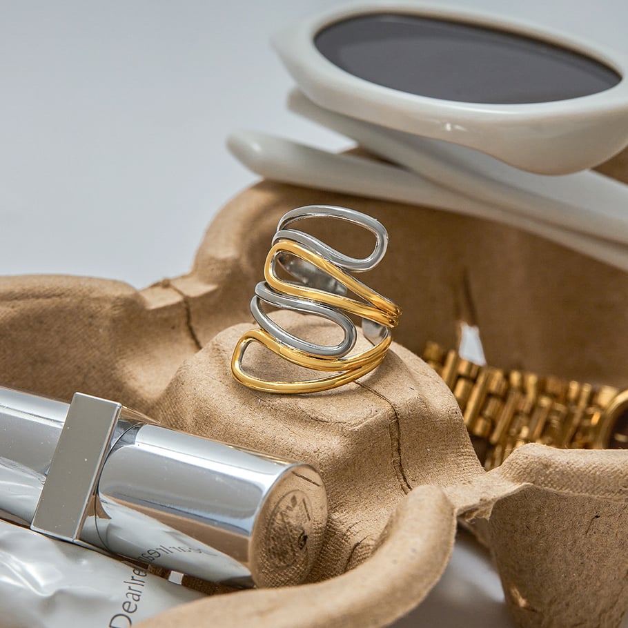 Stainless Steel Mixed Color Minimalist Rings Picture4
