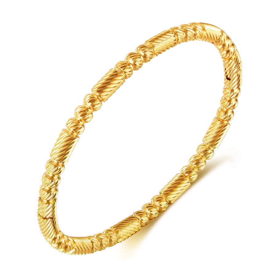 Goldfarbene Armreifen aus Edelstahl der Simple-Serie 