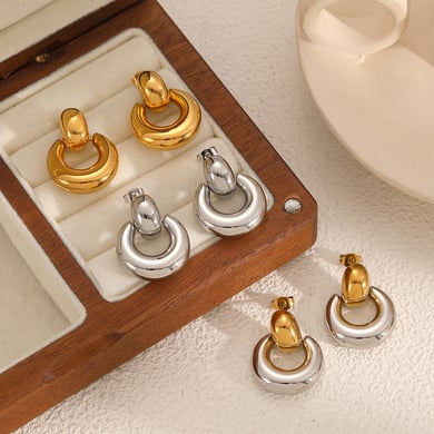 Ins Style Edelstahl Gold Farbe Tropfen Ohrringe h5 Bild4