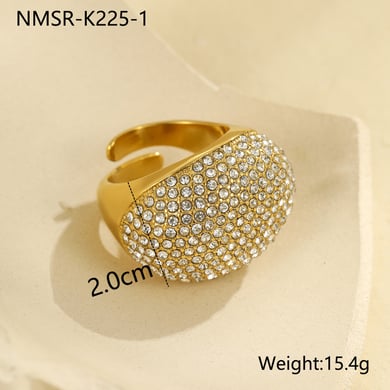 1 Paar Statement-Ringe aus der luxuriösen Serie „Daily Geometric“ aus Edelstahl in Goldfarbe h5 