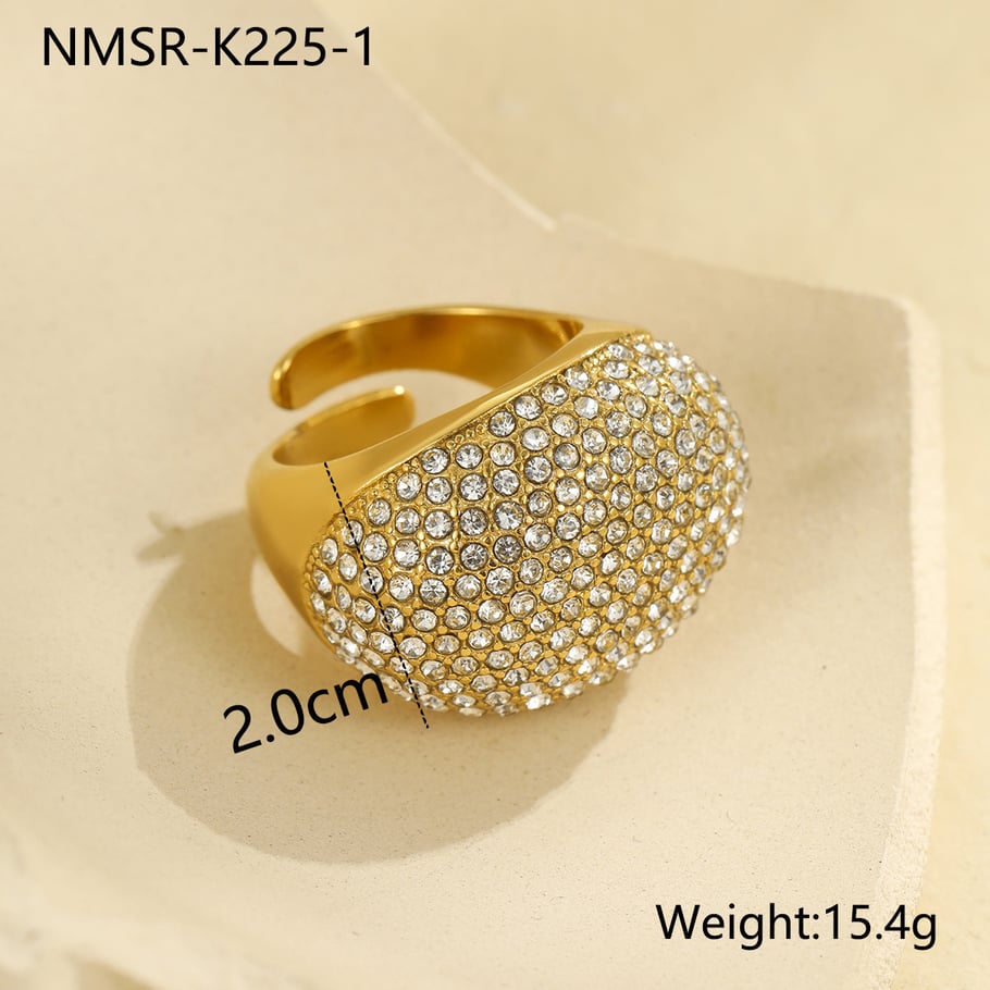 1 Paar Statement-Ringe aus der luxuriösen Serie „Daily Geometric“ aus Edelstahl in Goldfarbe 
