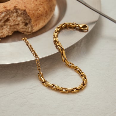 Classic Stainless Steel Gold Color Chain Bracelets h5 Picture4