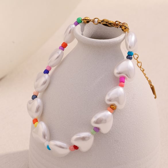 Colliers de perles en acrylique pour femmes, série romantique, Sweet Heart