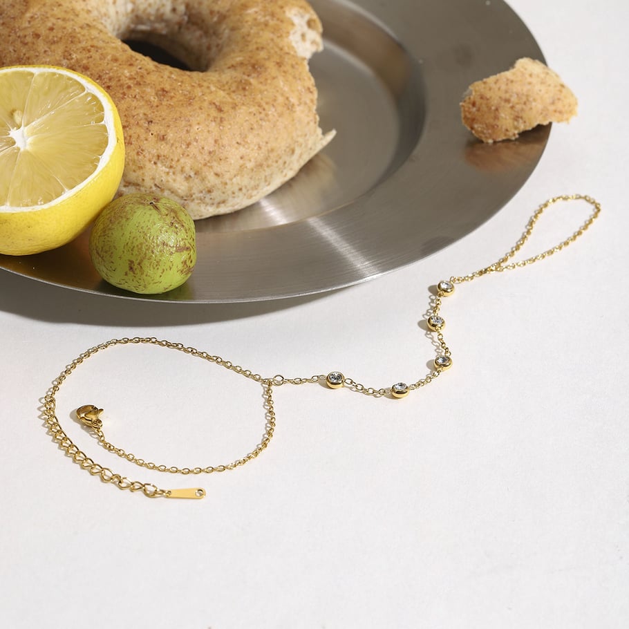 Bracciale semplice in acciaio inossidabile color oro Immagine2