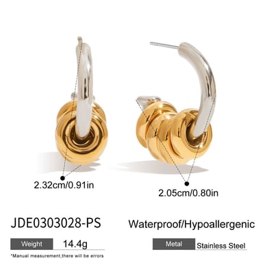Pendientes colgantes clásicos de acero inoxidable con colores variados h5 Imagen2