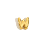 Halskette mit hohlem kleinen Buchstabenanhänger – Gold – W Bild49