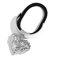 Heart Pendant Hair Rope with Texture - Steel 