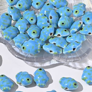 1 pièce de perle de bijoux en céramique de la série bleue h5 Image3
