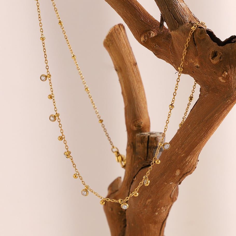 Elegante einfarbige Edelstahl-Kettenhalsketten für Damen Bild2