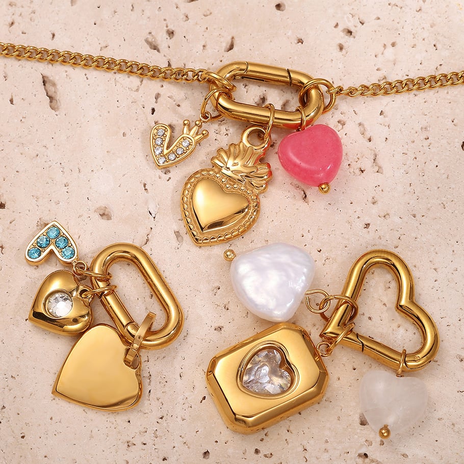 Heart Stainless Steel Gold Color DIY Pendants Picture2