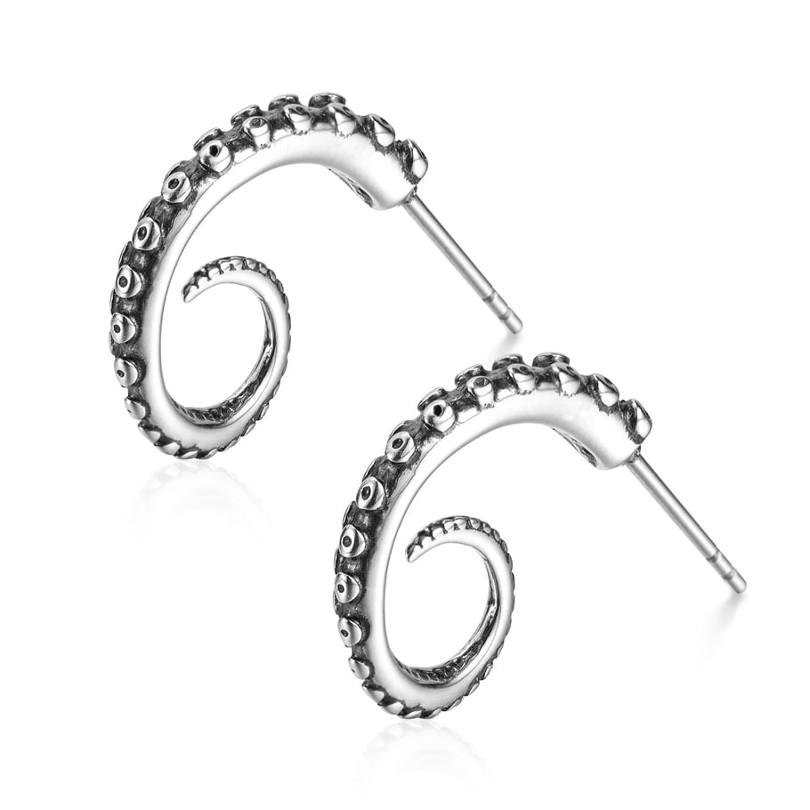 Boucles d&#39;oreilles pour homme en acier inoxydable avec tentacules de pieuvre 