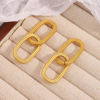 Pendientes casuales de acero inoxidable de color sólido para mujer h5 Imagen3