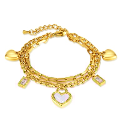 Tägliche Herz-Charm-Armbänder aus Edelstahl in Goldfarbe h5 