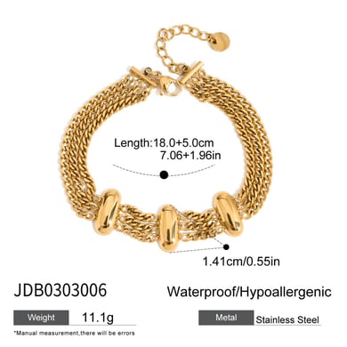 Stainless Steel Gold Color Chain Bracelets h5 Picture2