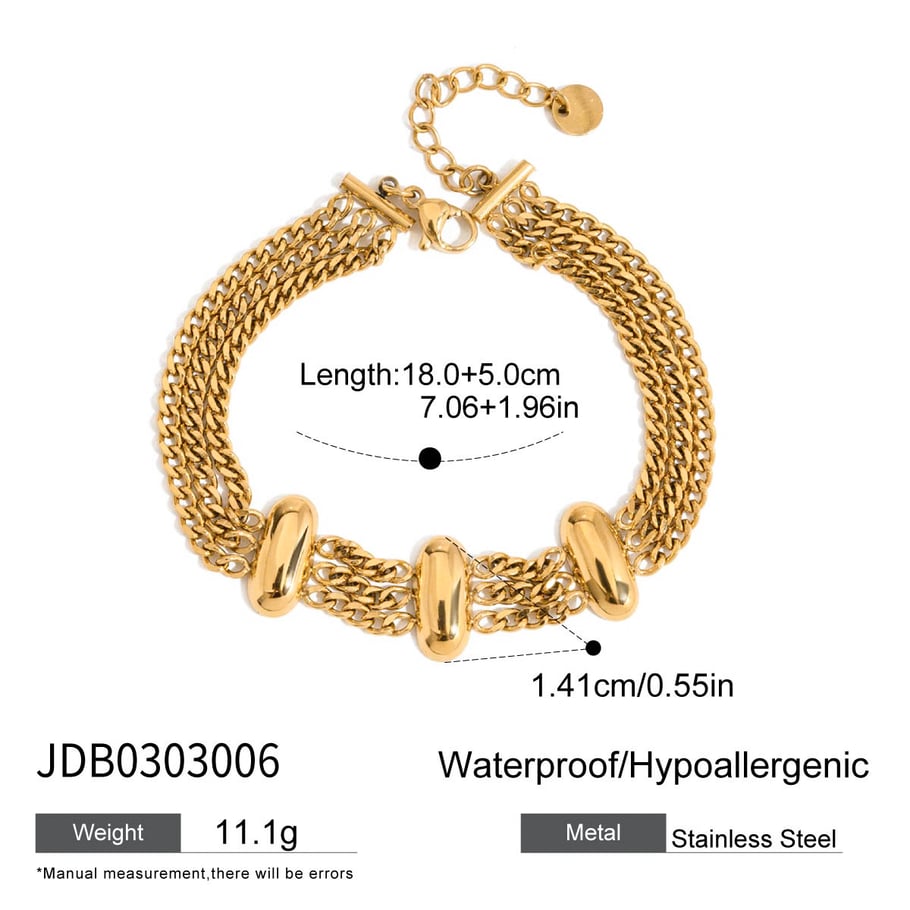 Stainless Steel Gold Color Chain Bracelets Picture2
