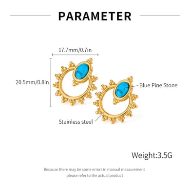1 Paar Simple Series Tägliche geometrische Edelstahl Goldfarbene Damen-Ohrstecker h5 Bild2