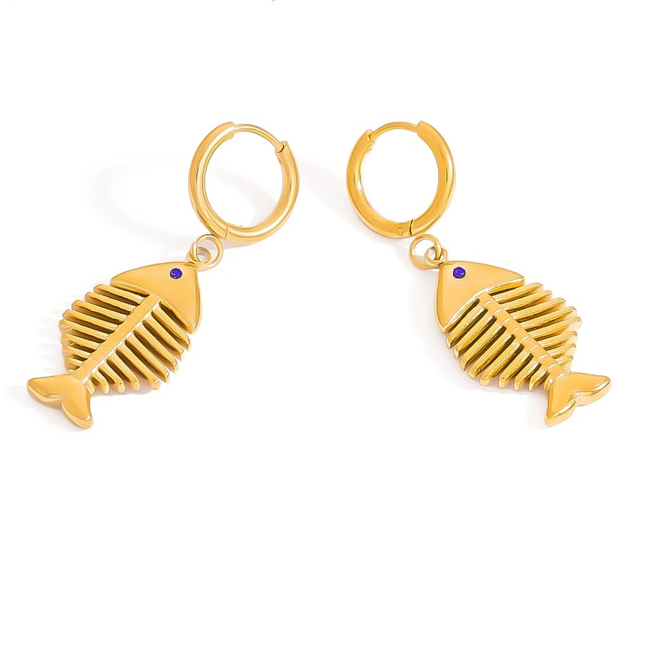 1 Pair Delicate Crab Stainless Steel Gold Color Women's Drop Earrings Picture6