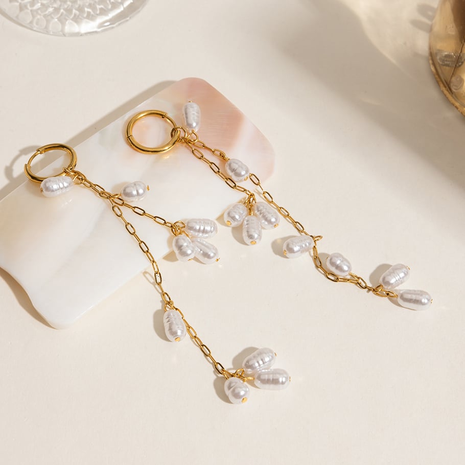 Elegant Tassel Stainless Steel  Gold Color  Dangle Earrings Picture5