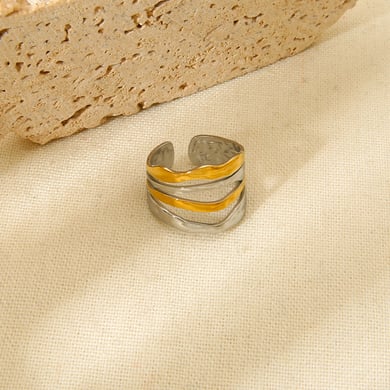 Simple Series Tägliche Farbblock-Edelstahlringe für Damen h5 Bild2