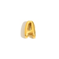 Halskette mit hohlem kleinen Buchstabenanhänger – Gold – A Bild40