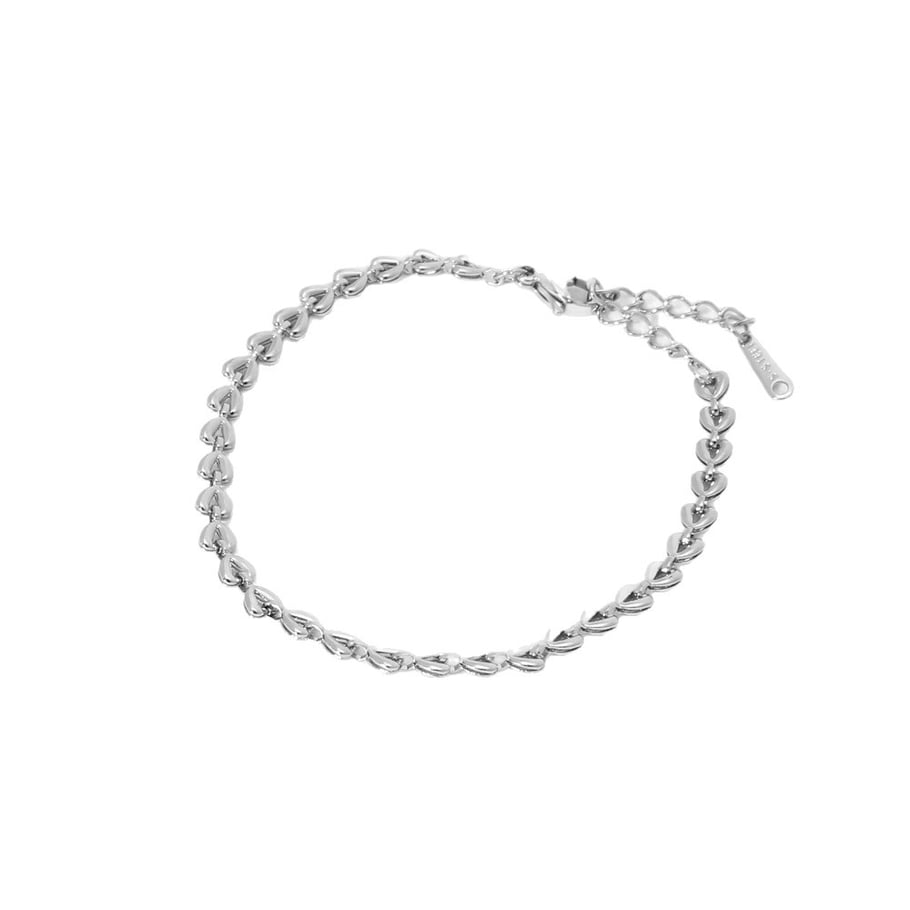 Simple Series Daily Heart Stainless Steel   Gold Color Unisex Chain Bracelets Picture5
