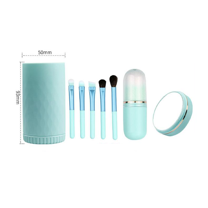 Tragbares Make-up-Pinselset für Damen mit Spiegel Bild5