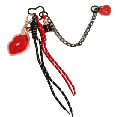 Charms para bolso de mujer de PU con cadena y diseño de labios en forma de corazón h5 Imagen6