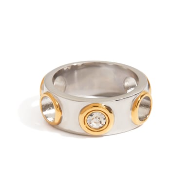 Punk Style Stainless Steel Mixed Color Statement Ring h5 Picture4