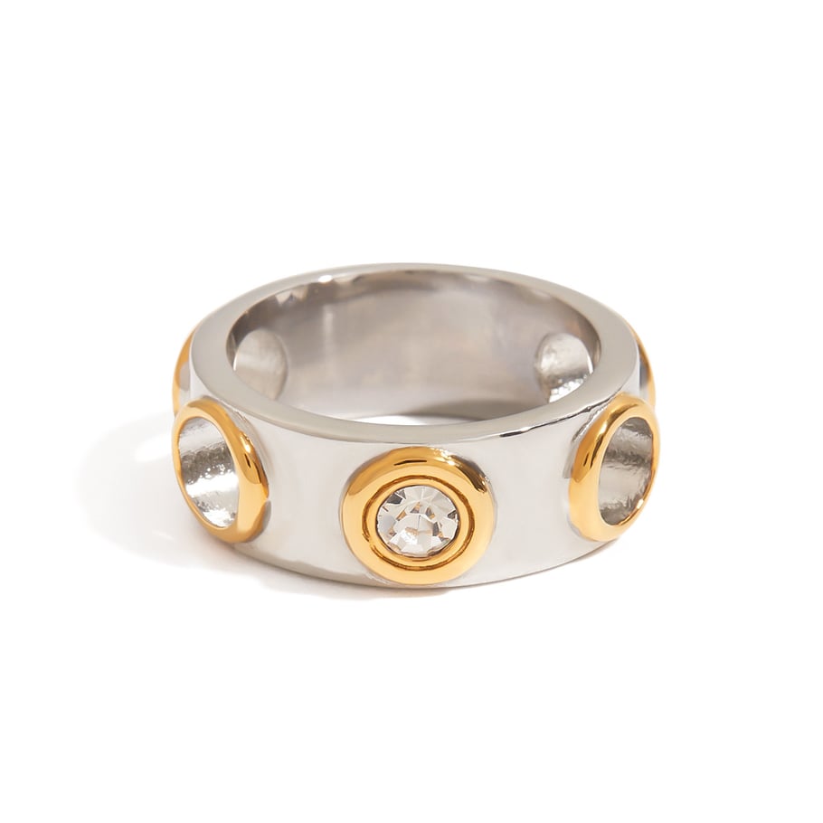 Punk Style Stainless Steel Mixed Color Statement Ring Picture4
