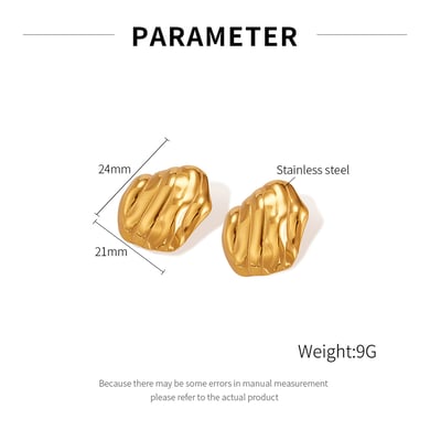 1 Paar Simple Series Tägliche geometrische Edelstahl Goldfarbene Damen-Ohrstecker h5 Bild2