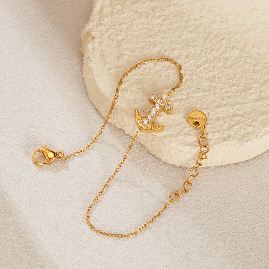 Stainless Steel Gold Color Charm Bracelets Picture4