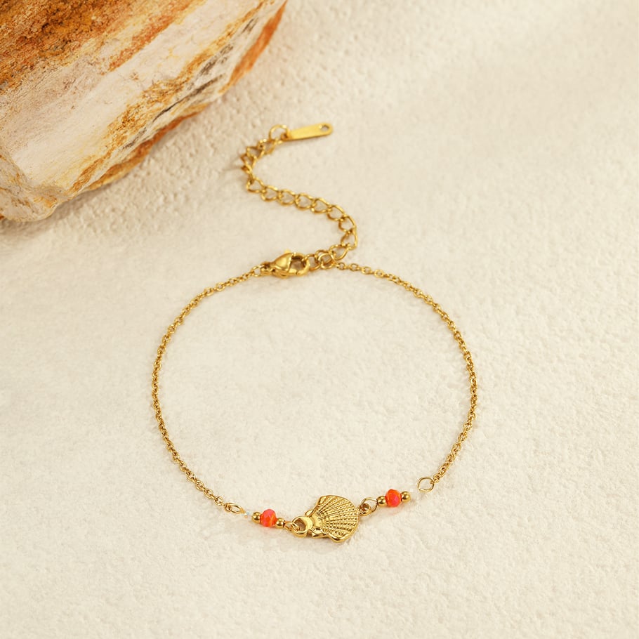 1 Paar Charm-Armbänder aus Edelstahl der Romantic Series Vacation Turtle in Goldfarbe für Damen Bild3