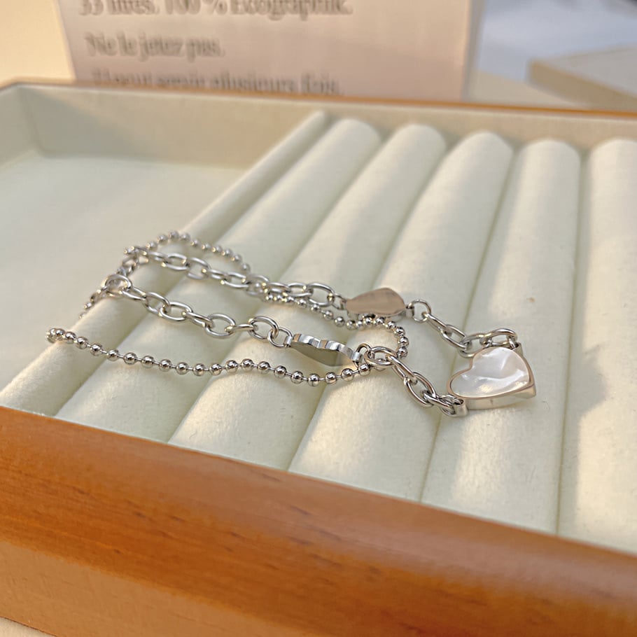 Sweet Heart Stainless Steel Gold Color Charm Bracelets Picture3