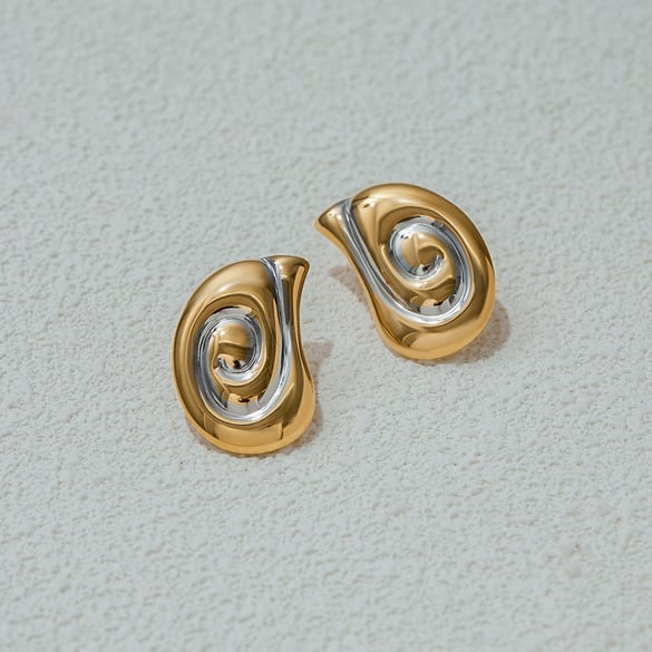 Pendientes de acero inoxidable en espiral con varios colores 2