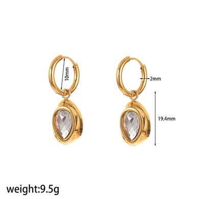 Conjuntos de pendientes geométricos de acero inoxidable en color dorado estilo Ins h5 