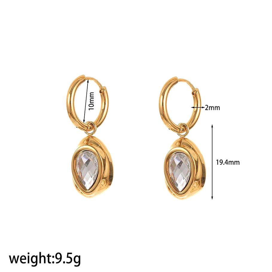 Conjuntos de pendientes geométricos de acero inoxidable en color dorado estilo Ins 