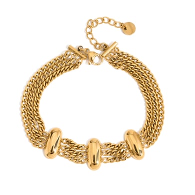 Stainless Steel Gold Color Chain Bracelets h5 