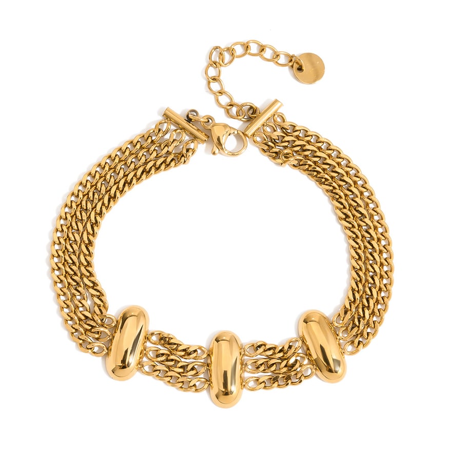 Stainless Steel Gold Color Chain Bracelets 